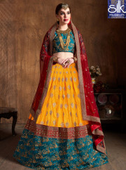 Wonderful Yellow Art Silk New Designer Wedding Wear Lehenga Choli