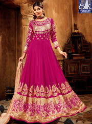 Speechless Hot Pink Color Georgette New Designer Wedding Wear Anarkali Suit