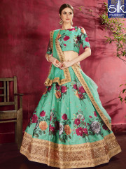 Alluring Sea Green Color Banglori Silk New Designer Party Wear Lehenga Choli