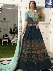 Splendorous Teal Blue Color Art Silk New Designer Wedding Wear Lehenga Choli