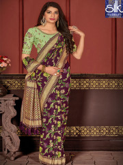 Adorable New Purple Color Banarasi Silk 