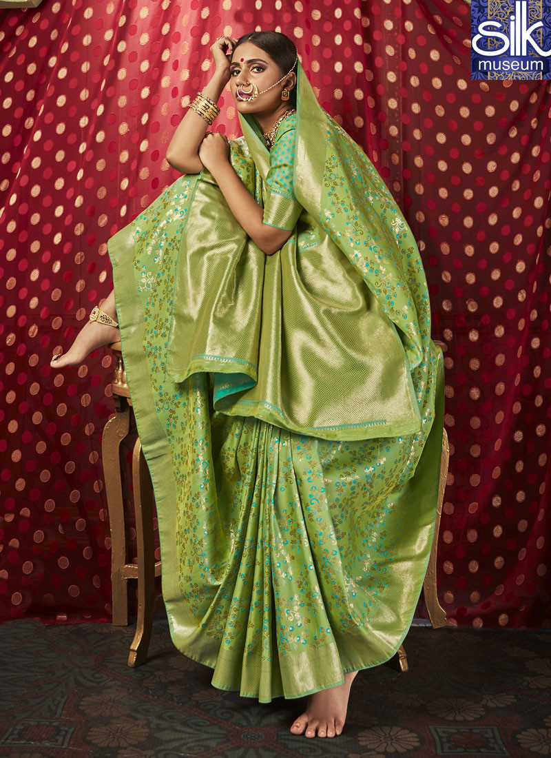 Adorable Green Color New Designer Traditional Party Wear Saree