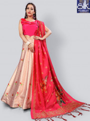 Awesome New Pink Color Satin Silk Designer Party Wear Lehenga Choli