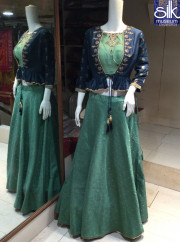 Wonderful Sea Green Color Silk Designer Party Wear Readymade Lehenga Choli