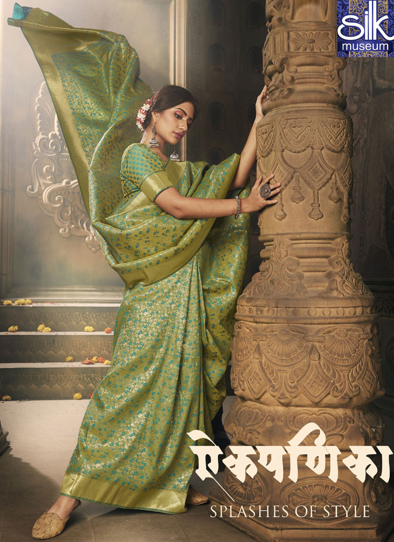 Lovely Green Color Silk Designer Party Wear Traditional Saree