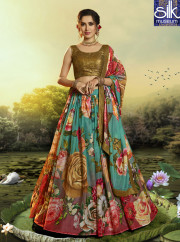 Adorable Multi Color Pure Organza Fabric Designer Party Wear Lehenga Choli
