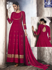 Wondrous Red Color Georgette Designer Party Wear Anarkali Suit