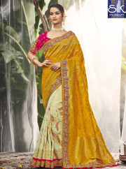 Splendorous Multi Color Pure Silk Designer Traditional Wedding Wear Saree