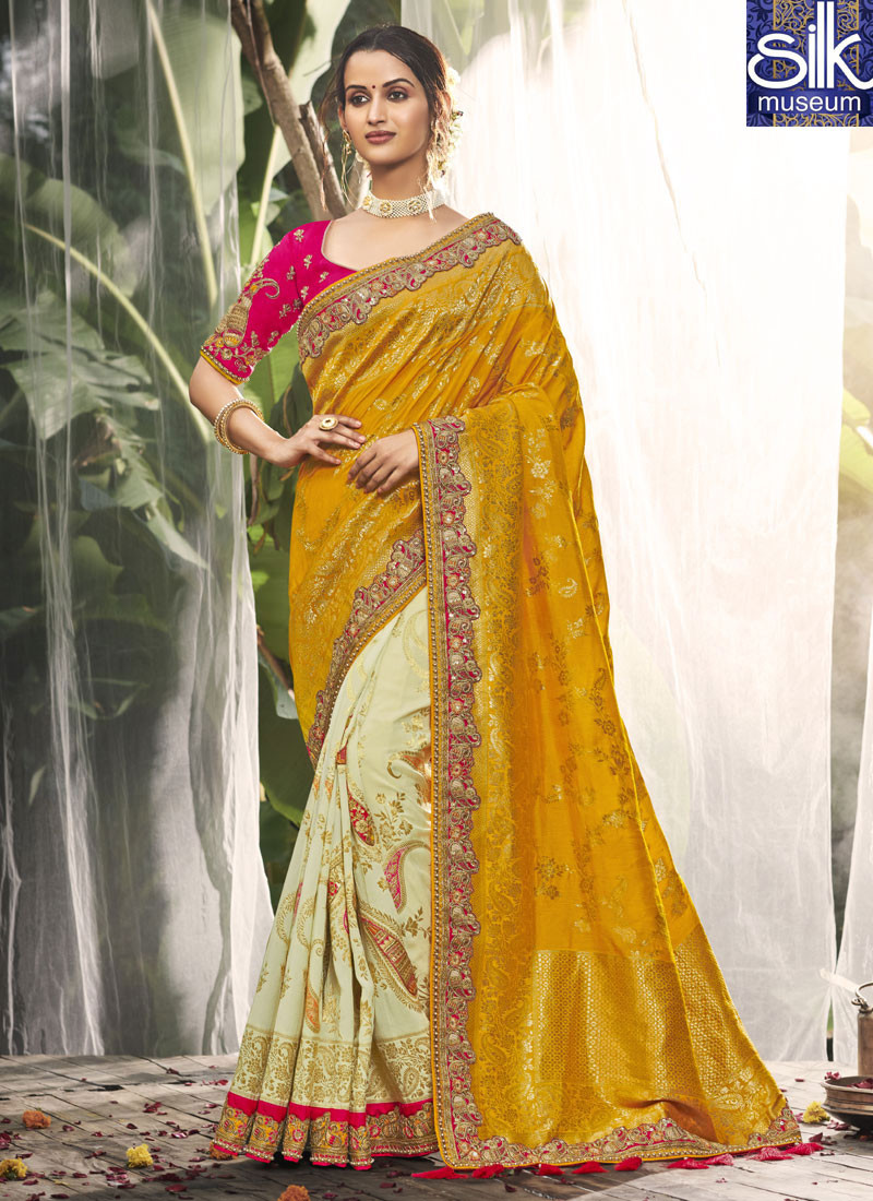 Gorgeous multi color Soft Nylon Silk weaving Shaded Saree – ajmera-retail