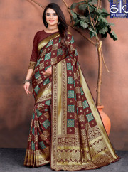 Beautiful Multi Color Silk Fabric New Designer Party Wear Traditional Saree