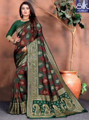 Multi Color Silk Fabric Designer Party Wear Traditional Saree