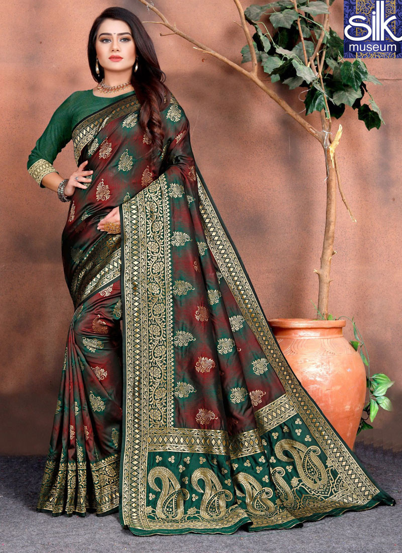 Multi Color Silk Fabric Designer Party Wear Traditional Saree