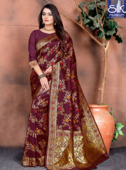Lovely Multi Color Silk New Designer Party Wear Traditional Saree