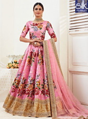 Adorable Pink Color Satin Silk New Designer Party Wear Lehenga Choli