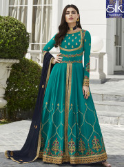 Sea Green Color Faux Georgette New Designer Party Wear Trendy Salwar Suit