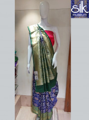 Art Silk Saree In Blue And Green Color