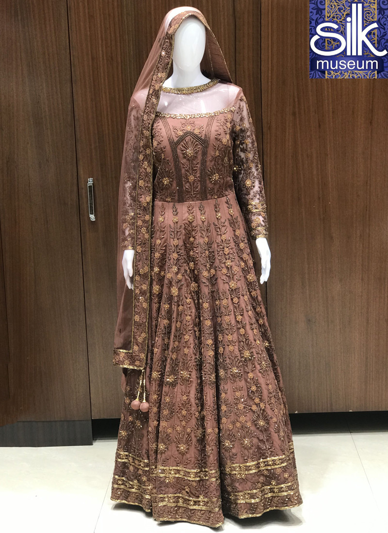 Chocolate Color Hand Work Designer Gown