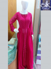 Pink Color Thread Work Palazzo Suit In G