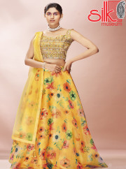 Beautiful Yellow Lehenga Choli With Zari Thread & Sequins Work