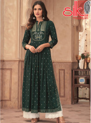 Green Readymade Lucknowi Style Dresses R