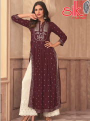 Purple Readymade Lucknowi Style Dresses 