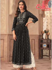 Black Readymade Lucknowi Style Dresses R