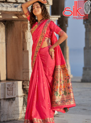 Pink Banarasi Soft Silk Designer Sarees