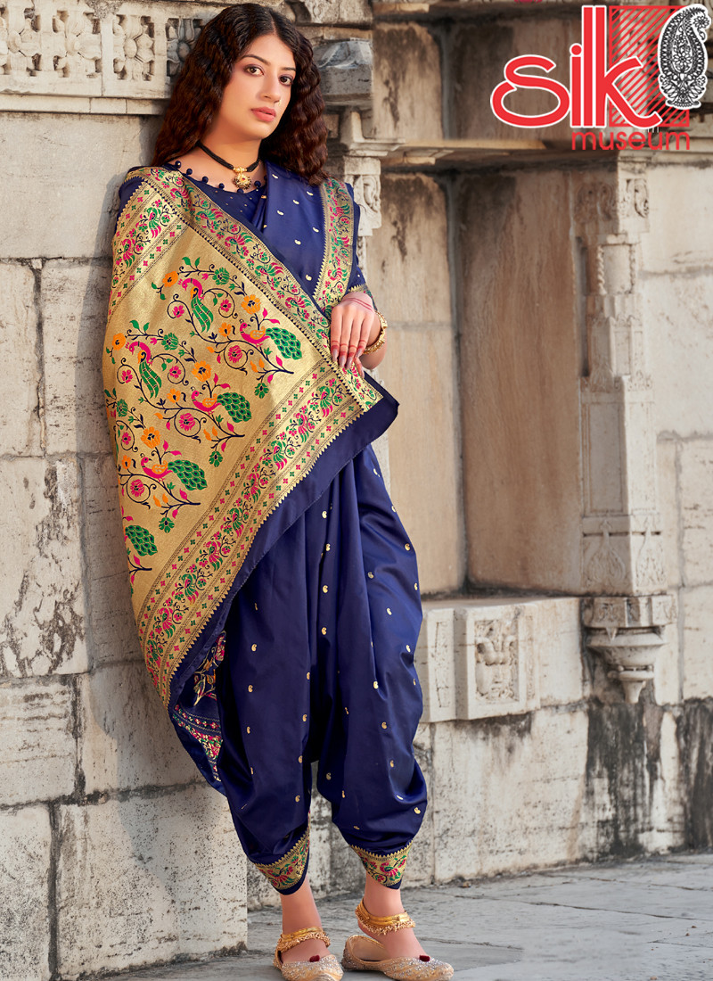 Blue Banarasi Soft Silk Designer Sarees